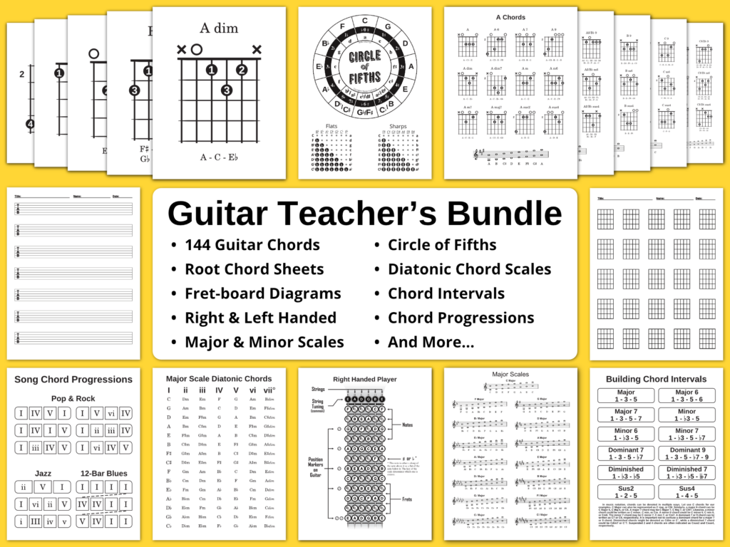 Guitar Teachers Ultimate Music Diagrams Bundle Instant Digital Download