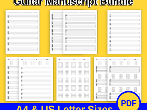 Guitar Manuscript Bundle Instant Digital Download